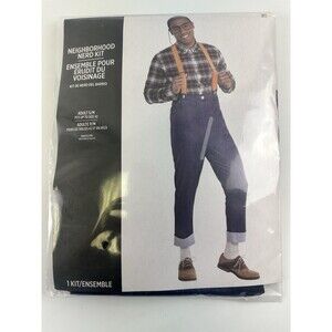 Neighborhood Nerd Costume Kit Outfit Adult Small Medium Pants Suspenders Glasses